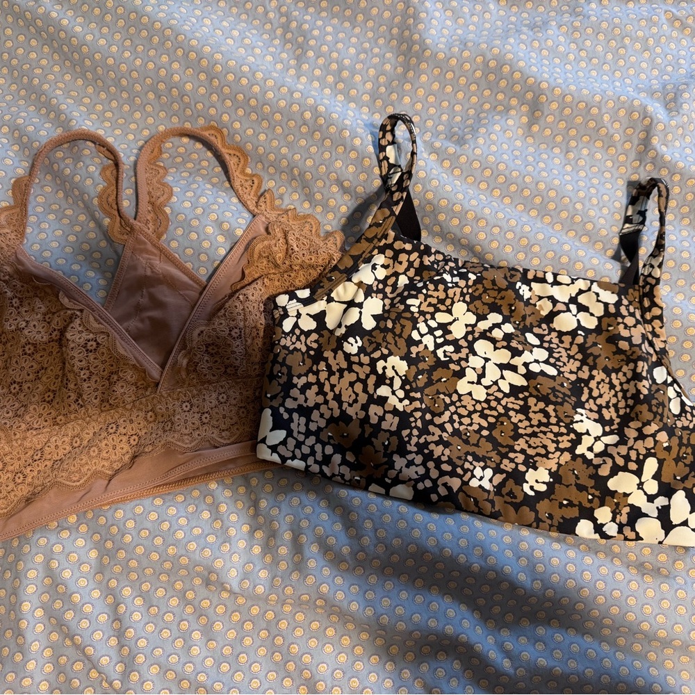 Aerie Brown and Black Lace Bras with Underwire Support